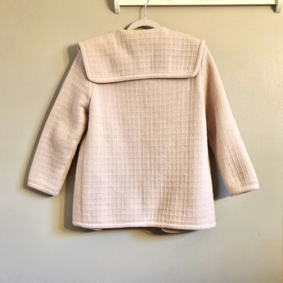 Vintage 70s sailor lapel collar knit jacket blazer size Small sweater coat pink - Picture 5 of 7